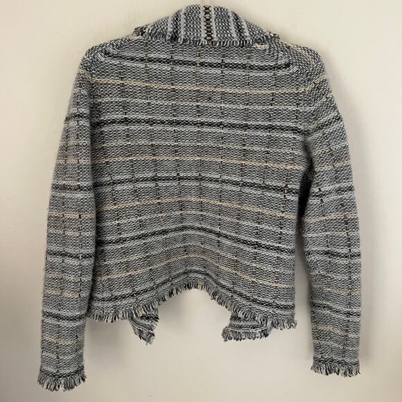 BANANA REPUBLIC Women's Angora & Wool Blend Grey Beige Tan Cardigan Size L - Picture 2 of 11